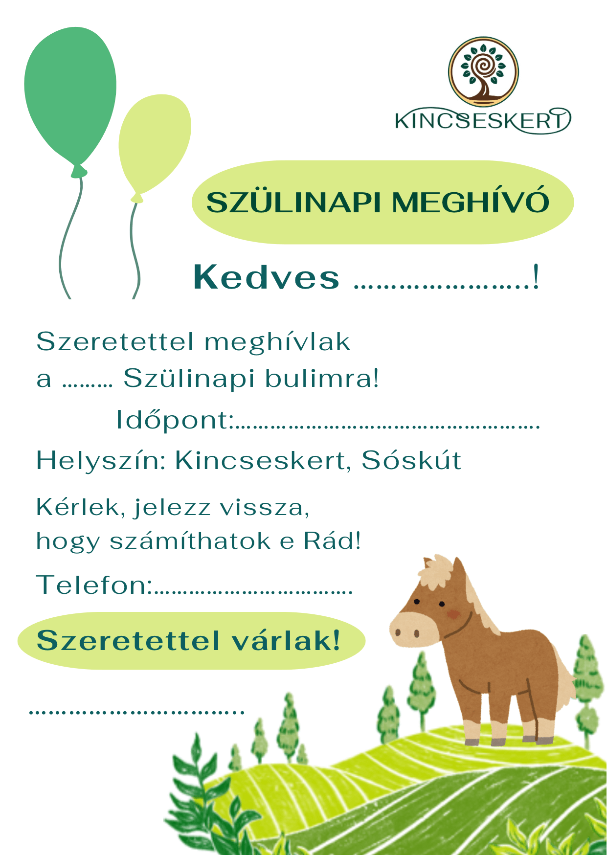 Kincseskert Szülinap Fiúk